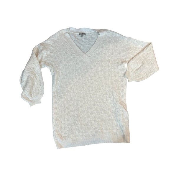 ASOS DESIGN cable mini sweater dress with v neck Size 8 Cream Cinnamon Girl Cozy - Picture 3 of 7